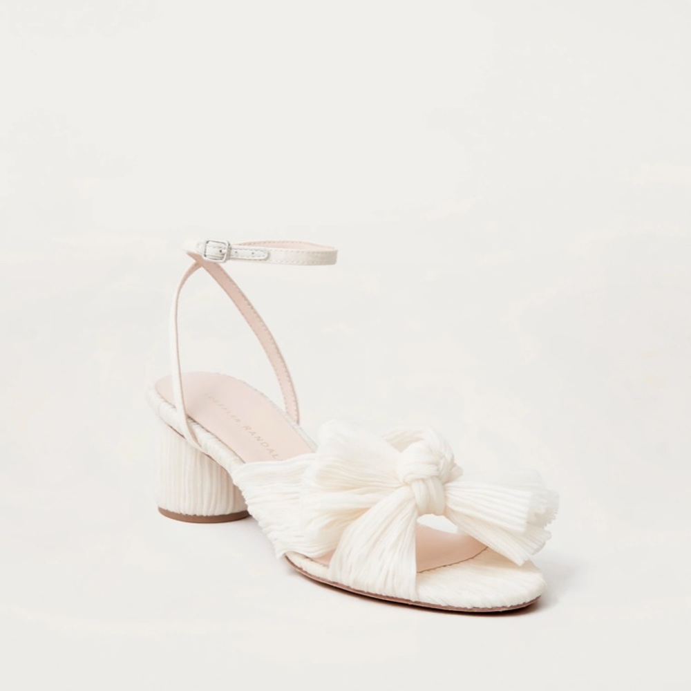Loeffler Randall Dahlia Pearl Pleated Bow Heel